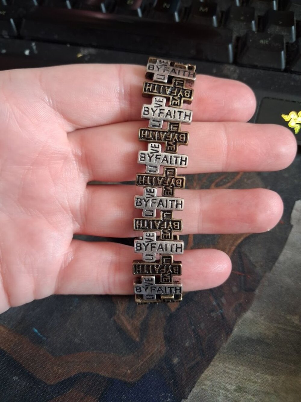 "Live by Faith" stretchy bracelet